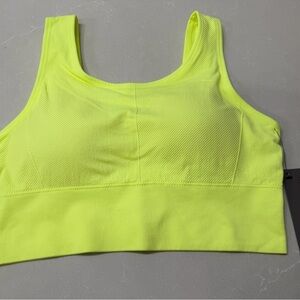 NWT Harmony Balance Neon Yellow Scoop-Front Sports Bralette
